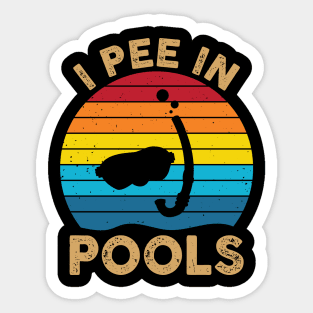 Retro Pools Lovers I Pee in Pools Sunglasses Funny Sarcastic Sticker